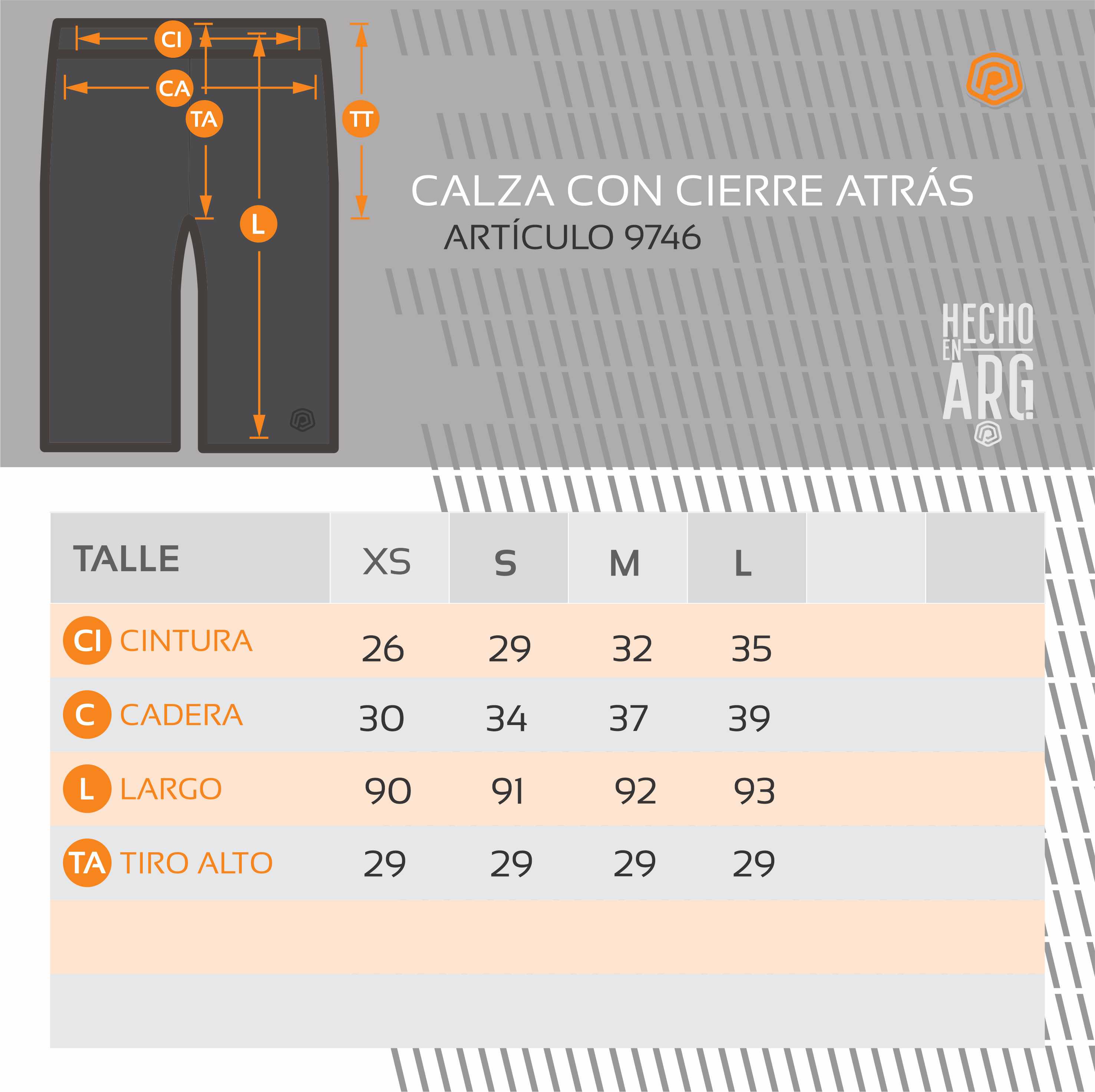 calza con cierre atras